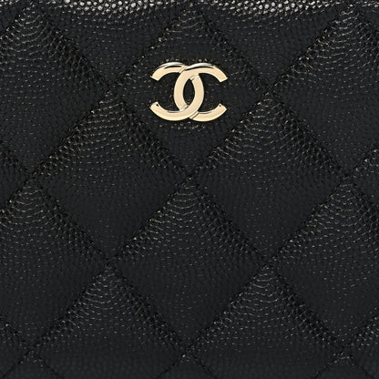 Chanel Caviar Quilted Medium Zip Around Wallet Black 9 of 10