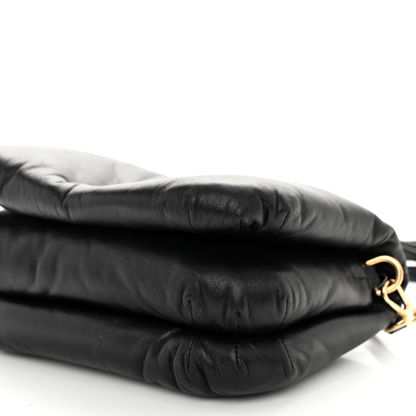 Shiny Nappa Lambskin Mini Goya Puffer Bag Black