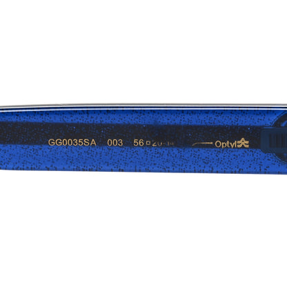 Gucci Acetate Round Web Sunglasses GG 0035S Blue 6 of 8