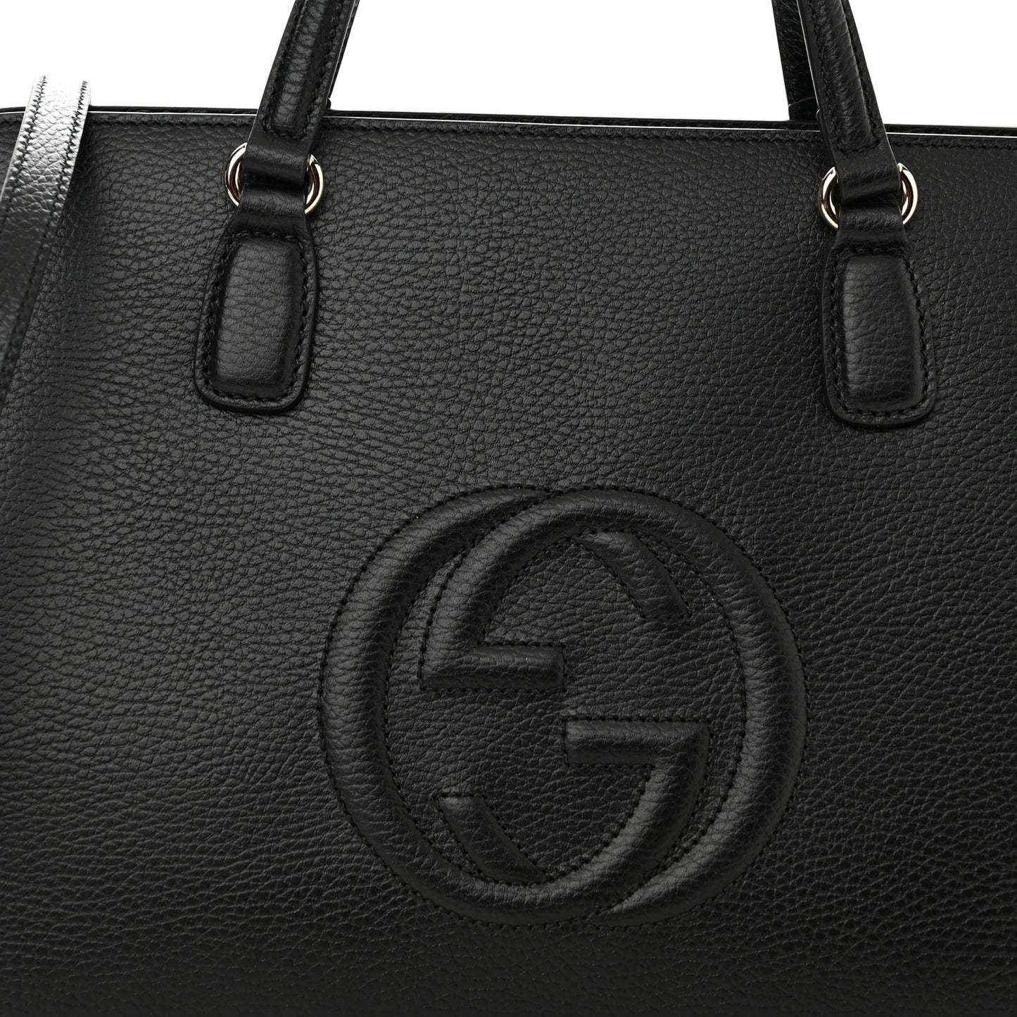 Dollar Calfskin Large Soho Top Handle Satchel Black