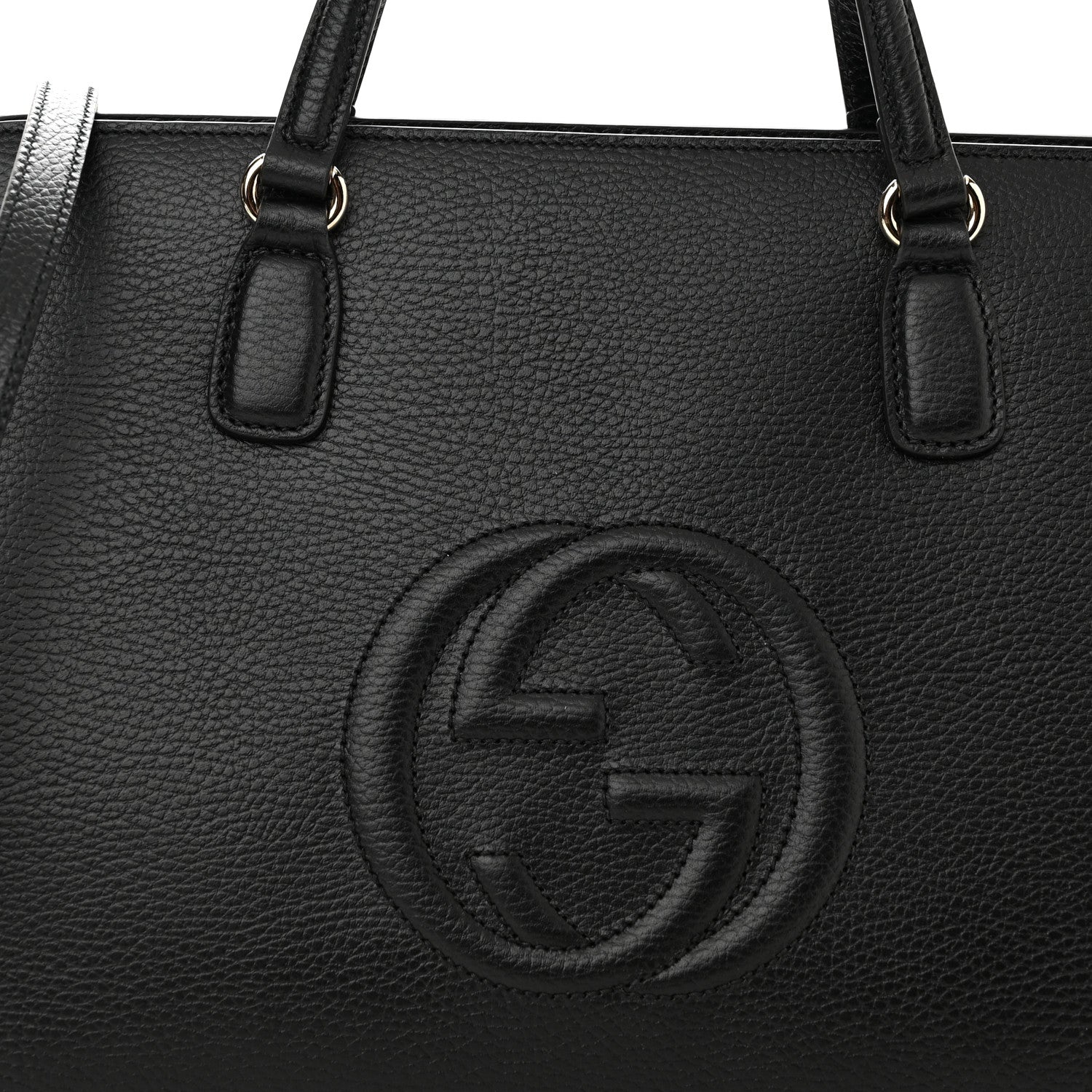 Gucci Dollar Calfskin Large Soho Top Handle Satchel Black 8 of 10