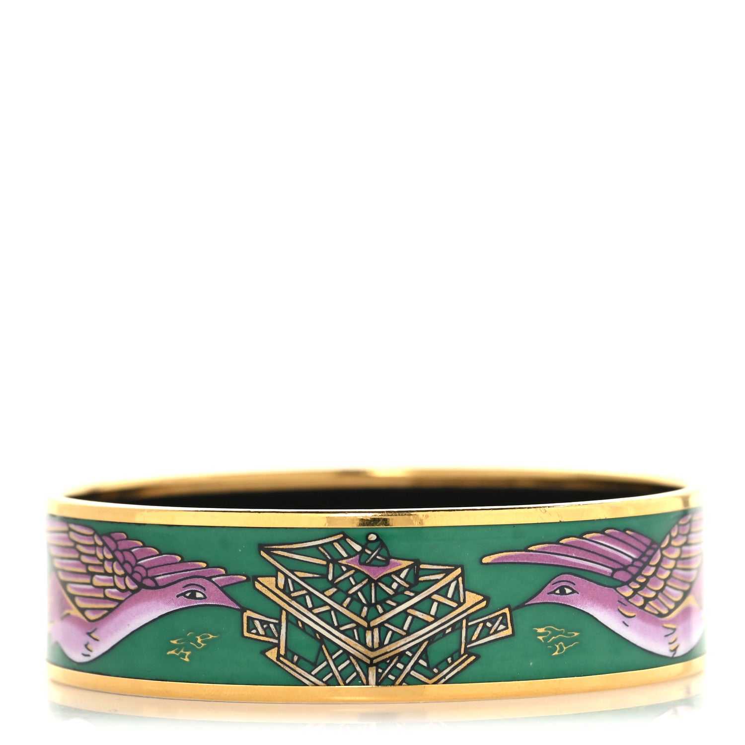 Hermes Enamel Printed Wide Bracelet 70 1 of 5