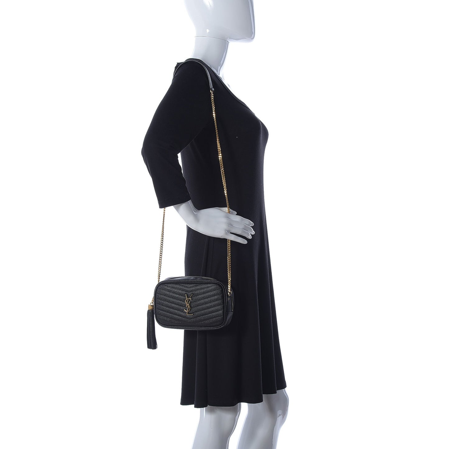 Grain De Poudre Matelasse Monogram Mini Lou Camera Bag Black