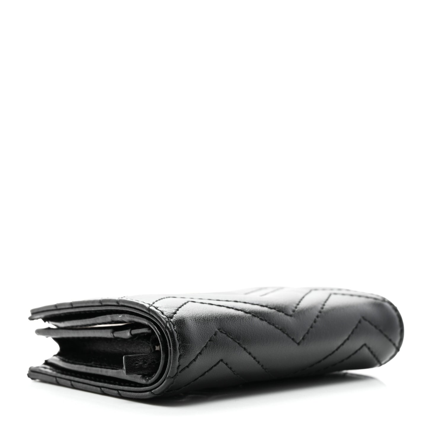 Calfskin Matelasse GG Marmont Card Case Wallet Black