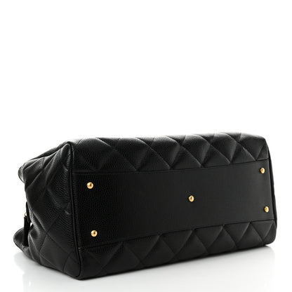Chanel Metallic Grained Calfskin Quilted Shopping Tote Black 4 of 10