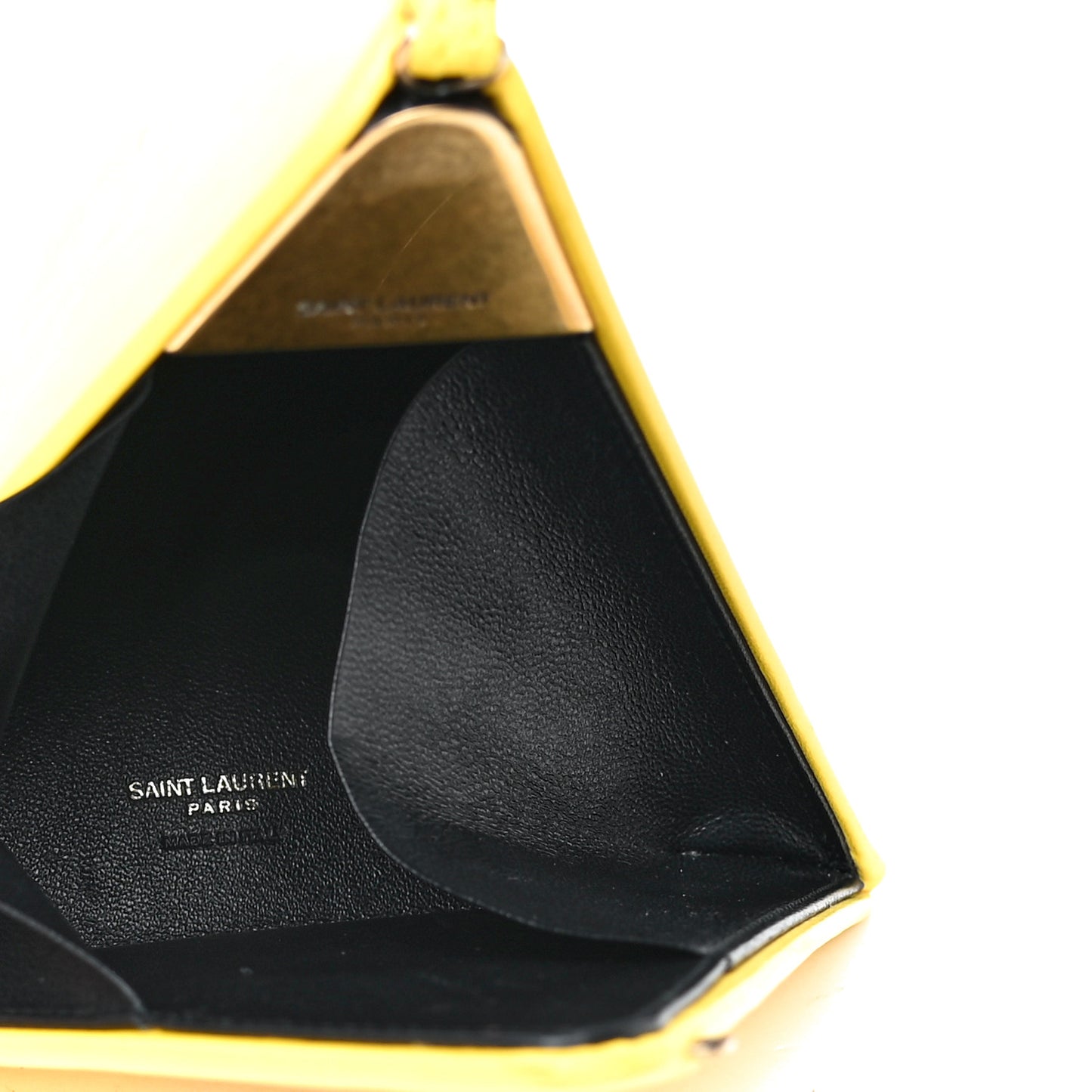 Lambskin Pyramid Clutch Yellow