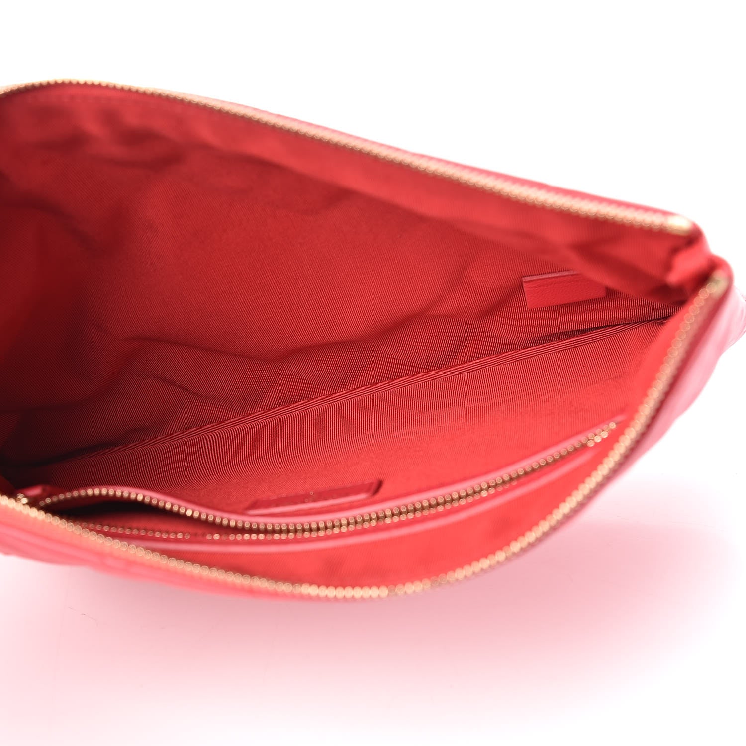 Chanel Lambskin Quilted Medium Cosmetic Case Red 5 of 10