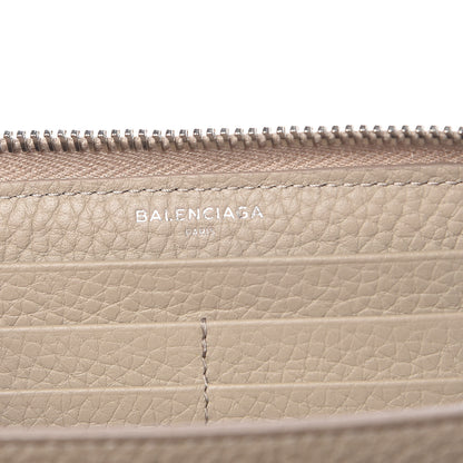 Balenciaga Veau Grana Perforated Blackout Hardware Continental Zip Around Wallet Gris Cendre 6 of 9