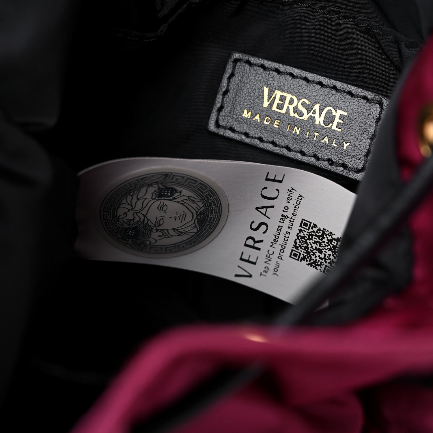 Versace Nylon Medusa Bucket Bag Dahlia Black 7 of 10