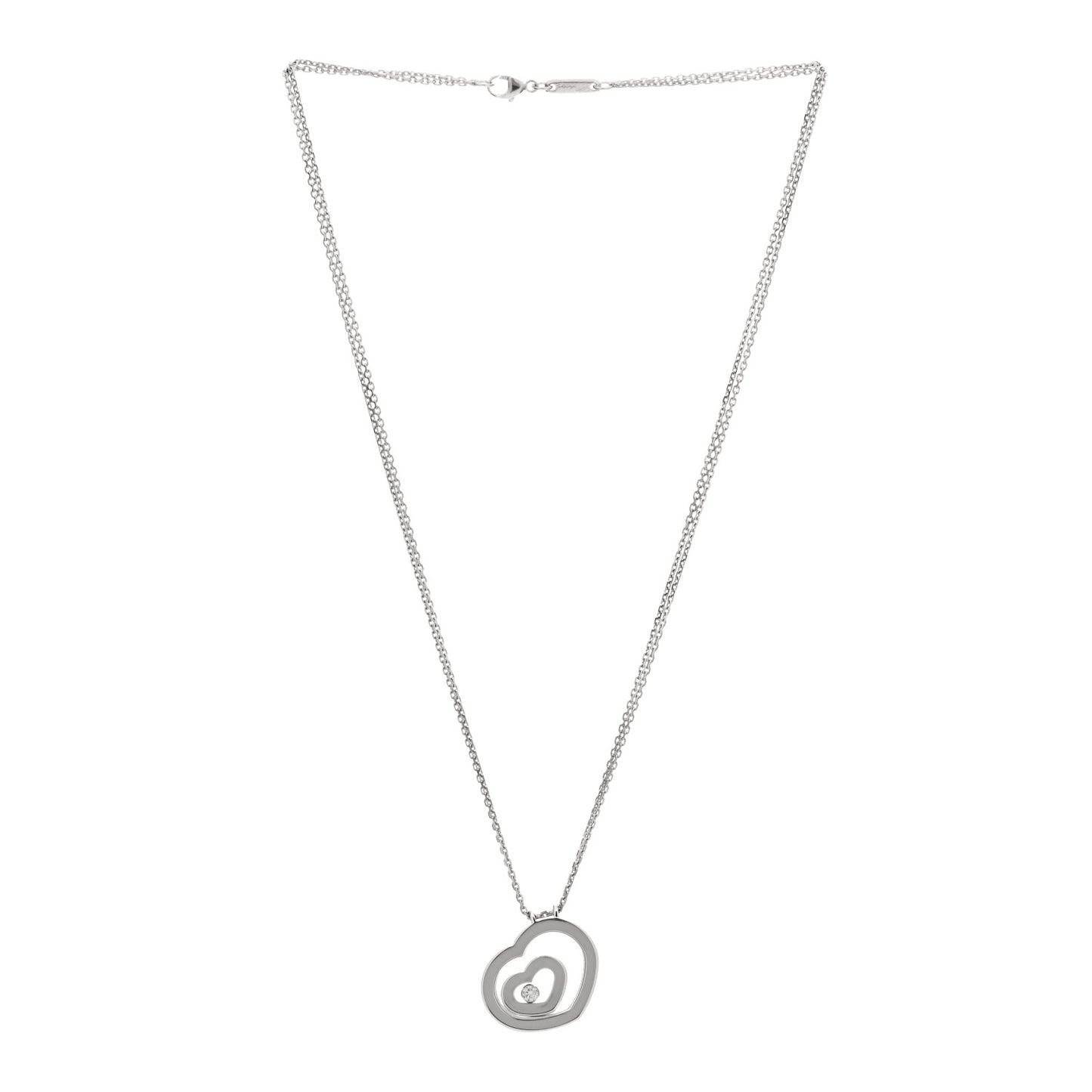 18K White Gold Happy Spirit Heart Pendant Necklace