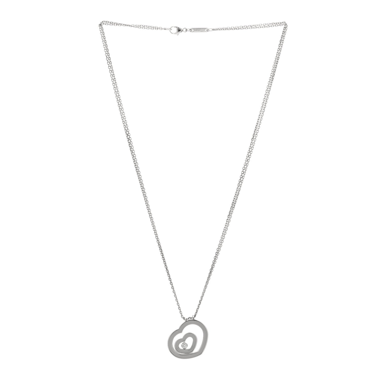 Chopard 18K White Gold Happy Spirit Heart Pendant Necklace 2 of 3