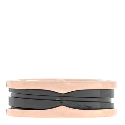 Bulgari 18K Rose Gold Black Ceramic B.Zero1 Two-Band Ring 63 10.25 1 of 6