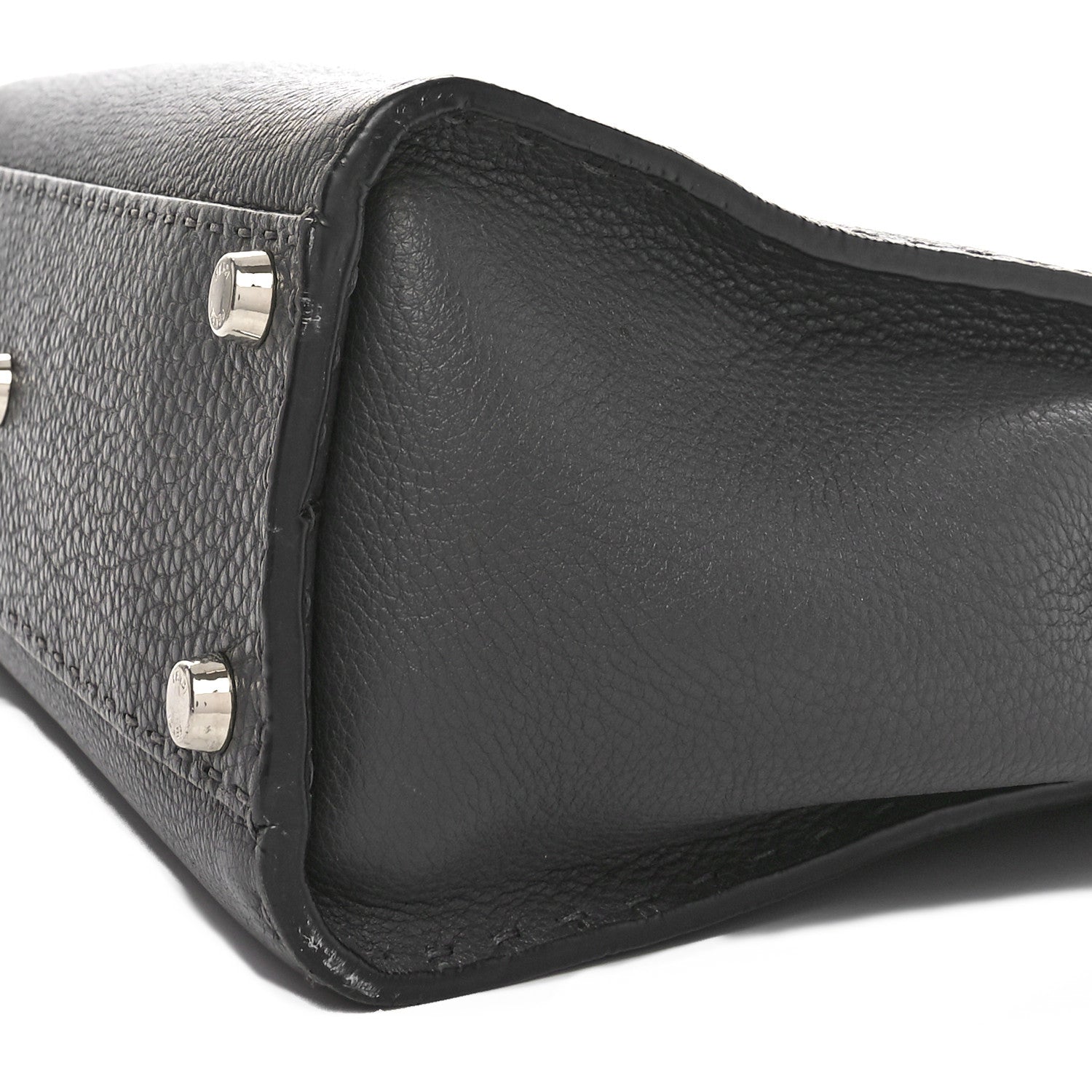 Fendi Cuoio Romano Selleria Bi-Color Medium Peekaboo Iconic Satchel Asfalto Latte 10 of 10