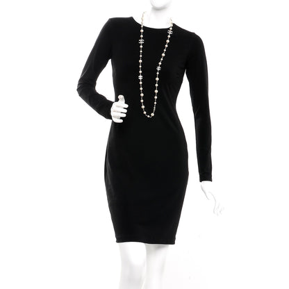 Chanel Graduated Pearl Crystal CC Long Necklace Silver 2 of 6