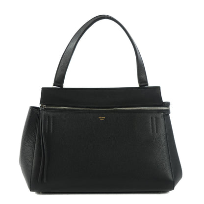 Celine Drummed Calfskin Small Edge Shoulder Bag Black 1 of 7