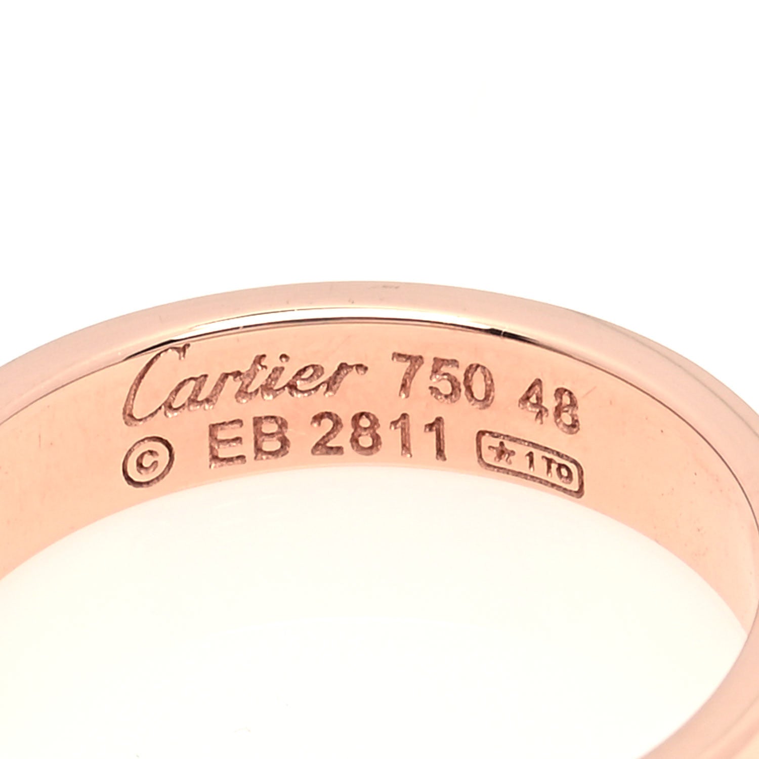 Cartier 18K Pink Gold 3.5mm LOVE Wedding Band Ring 48 4.5 4 of 4