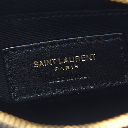 Saint Laurent Raffia Canvas Monogram Lou Heart Belt Bag Beige Black 6 of 9