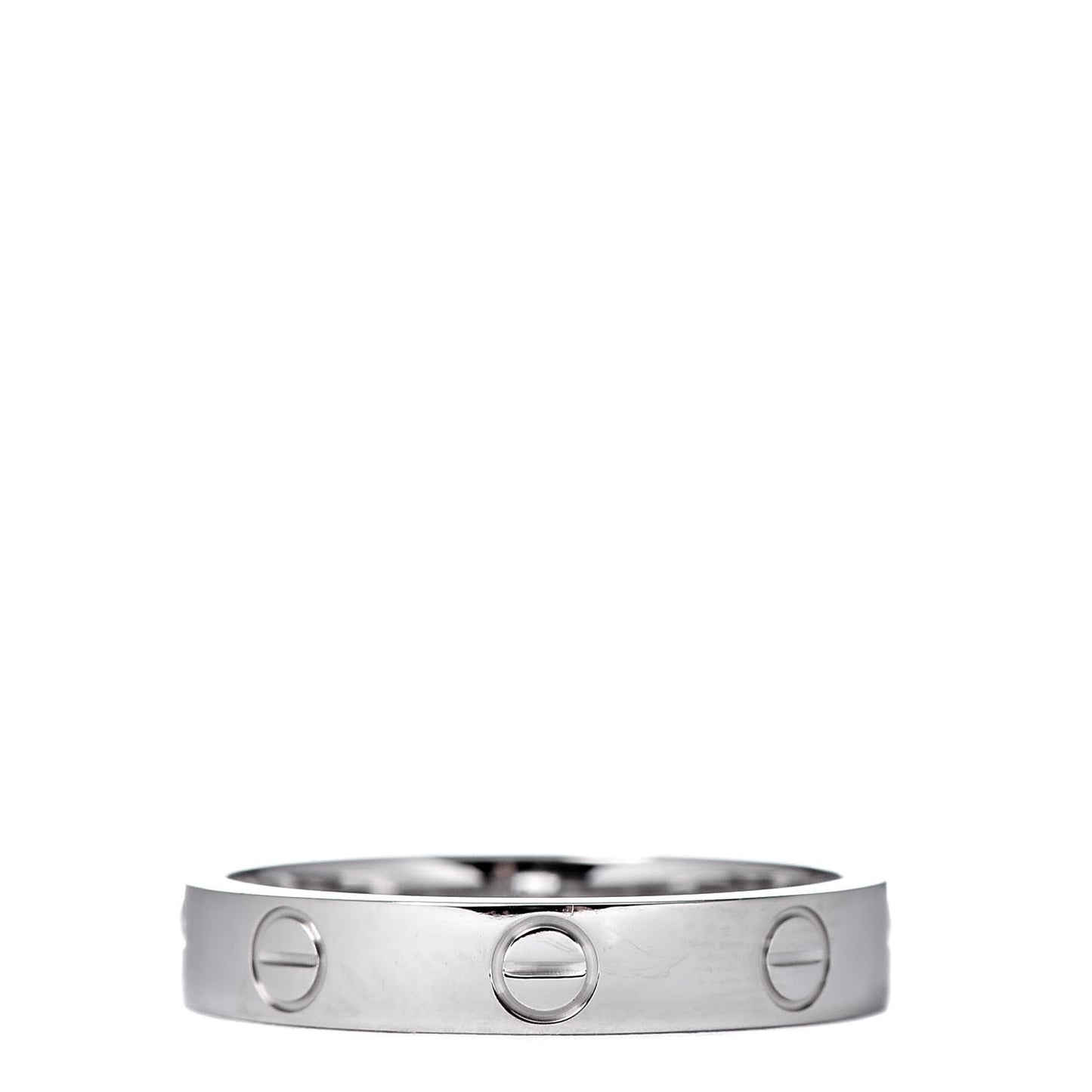 18K White Gold 3.5mm LOVE Wedding Band Ring 54 6.75