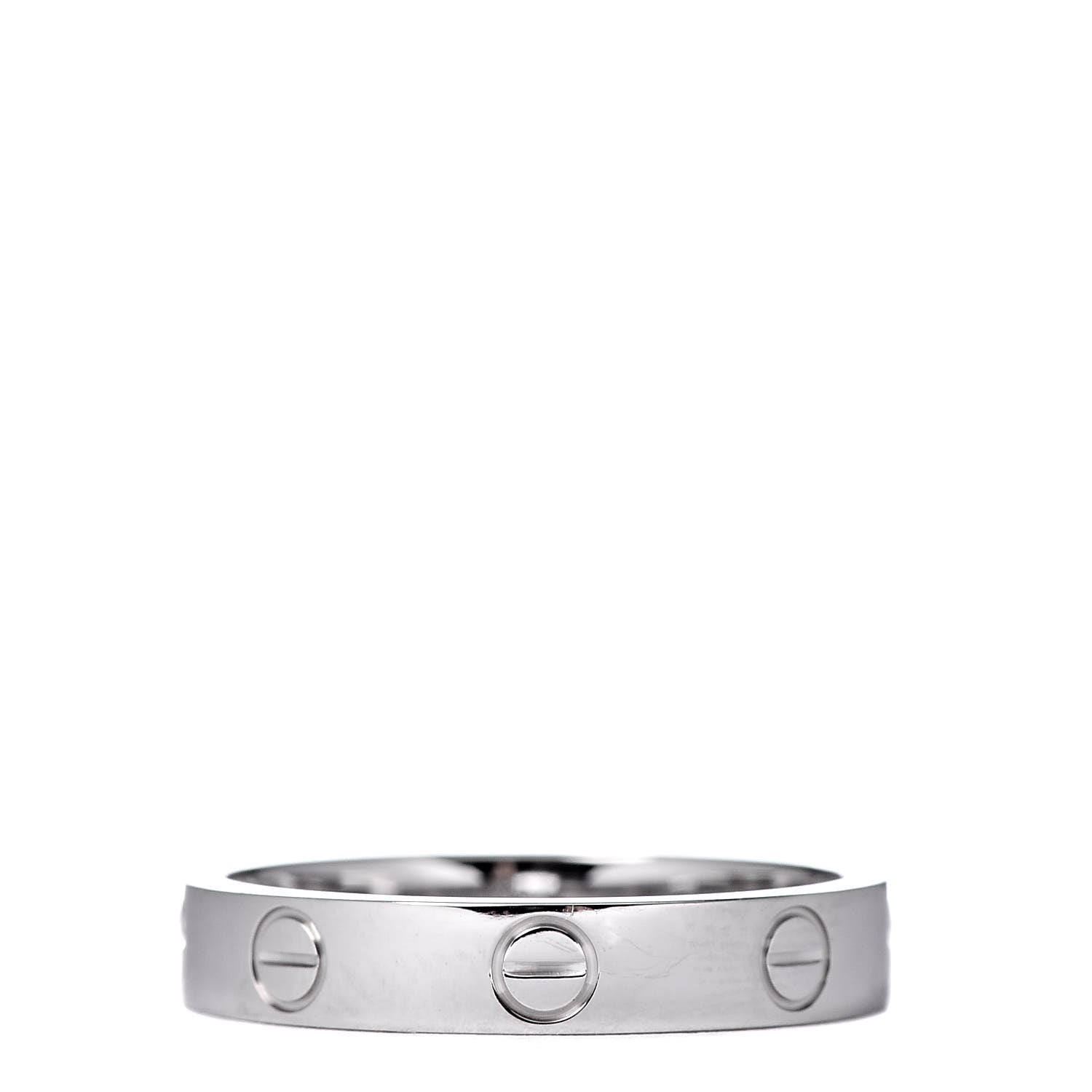 Cartier 18K White Gold 3.5mm LOVE Wedding Band Ring 54 6.75 3 of 4