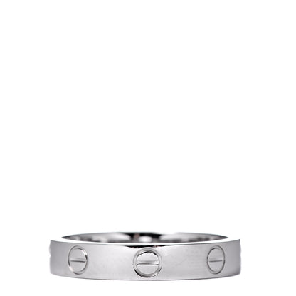 Cartier 18K White Gold 3.5mm LOVE Wedding Band Ring 54 6.75 3 of 4