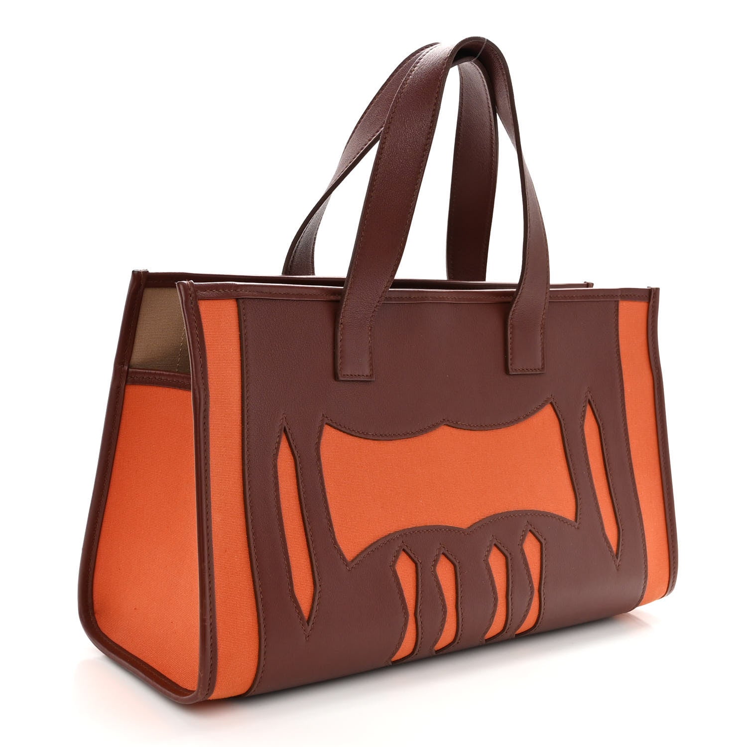 Hermes Swift Felt Petit H Decoupe Basse PM Skeleton Tote Rouge H Orange 3 of 11