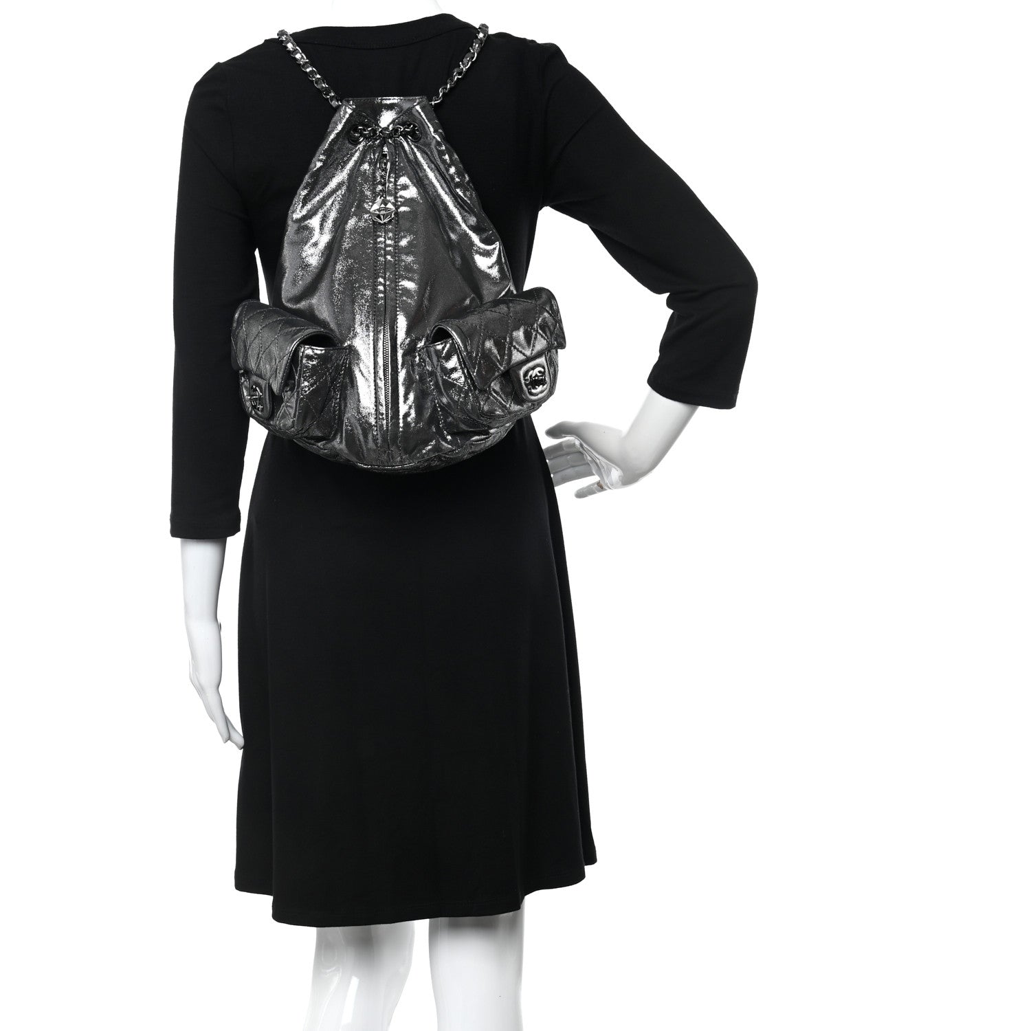 Chanel Iridescent Calfskin Backpack Is Back Dark Grey 2 of 9