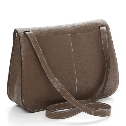 Hermes Taurillon Clemence Halzan 31 GM Etoupe 5 of 11