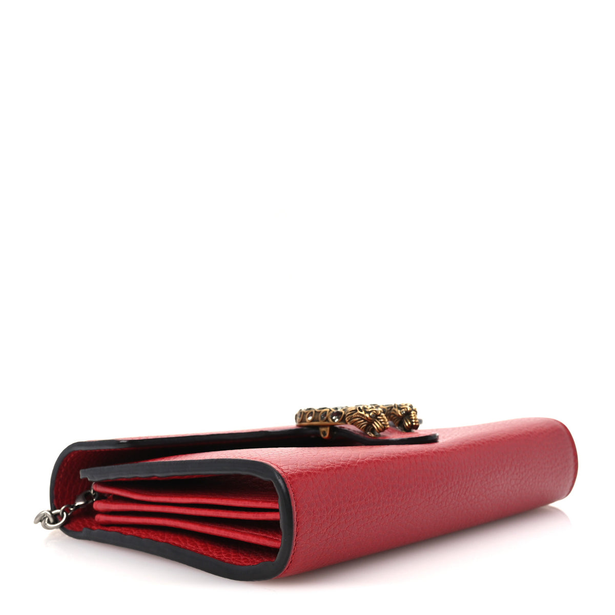 Gucci Calfskin Mini Dionysus Chain Wallet Hibiscus Red 4 of 10