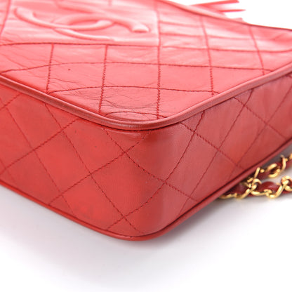Chanel Lambskin Quilted Tassel Camera Case Red 11 of 11