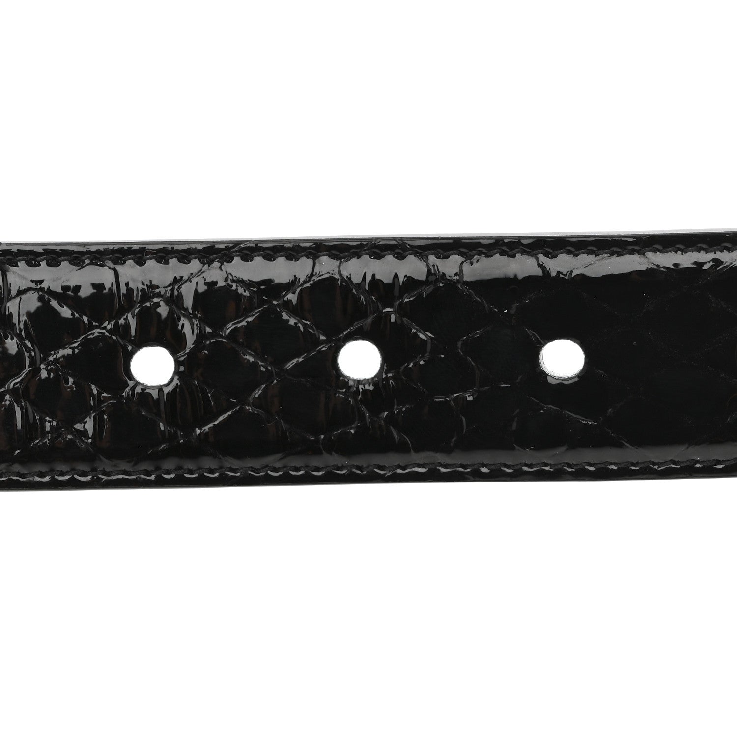 Saint Laurent Snakeskin Monogram Cassandre Square Buckle Belt 85 34 Black 3 of 7