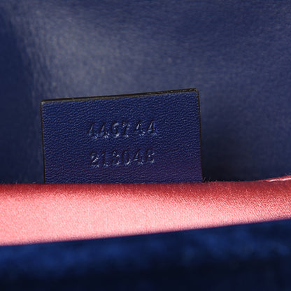 Gucci Velvet Matelasse Mini GG Marmont Shoulder Bag Cobalt Blue 6 of 9