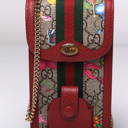 Gucci GG Supreme Monogram Flora Ophidia Phone Case Crossbody Red 8 of 8