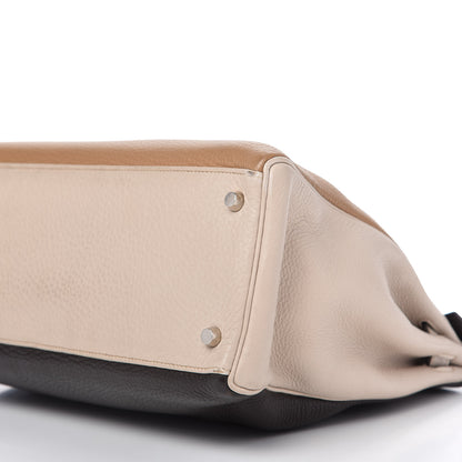 Hermes Taurillon Clemence Tri-Color Kelly Retourne 35 Tabac Camel Ecorce Craie 13 of 13