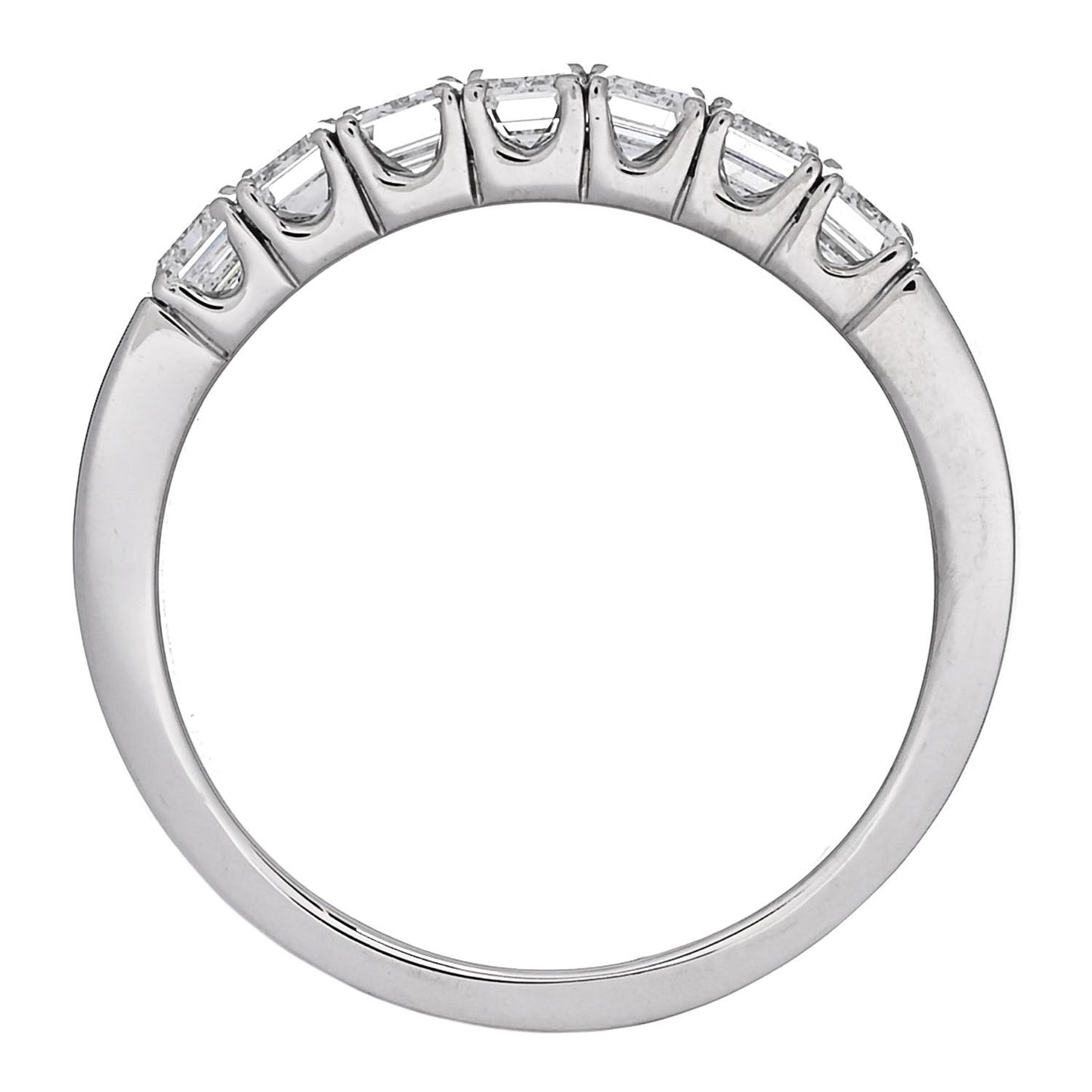 Platinum Diamond 2.20ctw Emerald Cut Half Eternity Band Ring  66 11.5