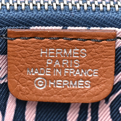Hermes Evercolor Barenia Silk'In Compact Wallet Gold Bleu Navy Vert Fizz 8 of 12