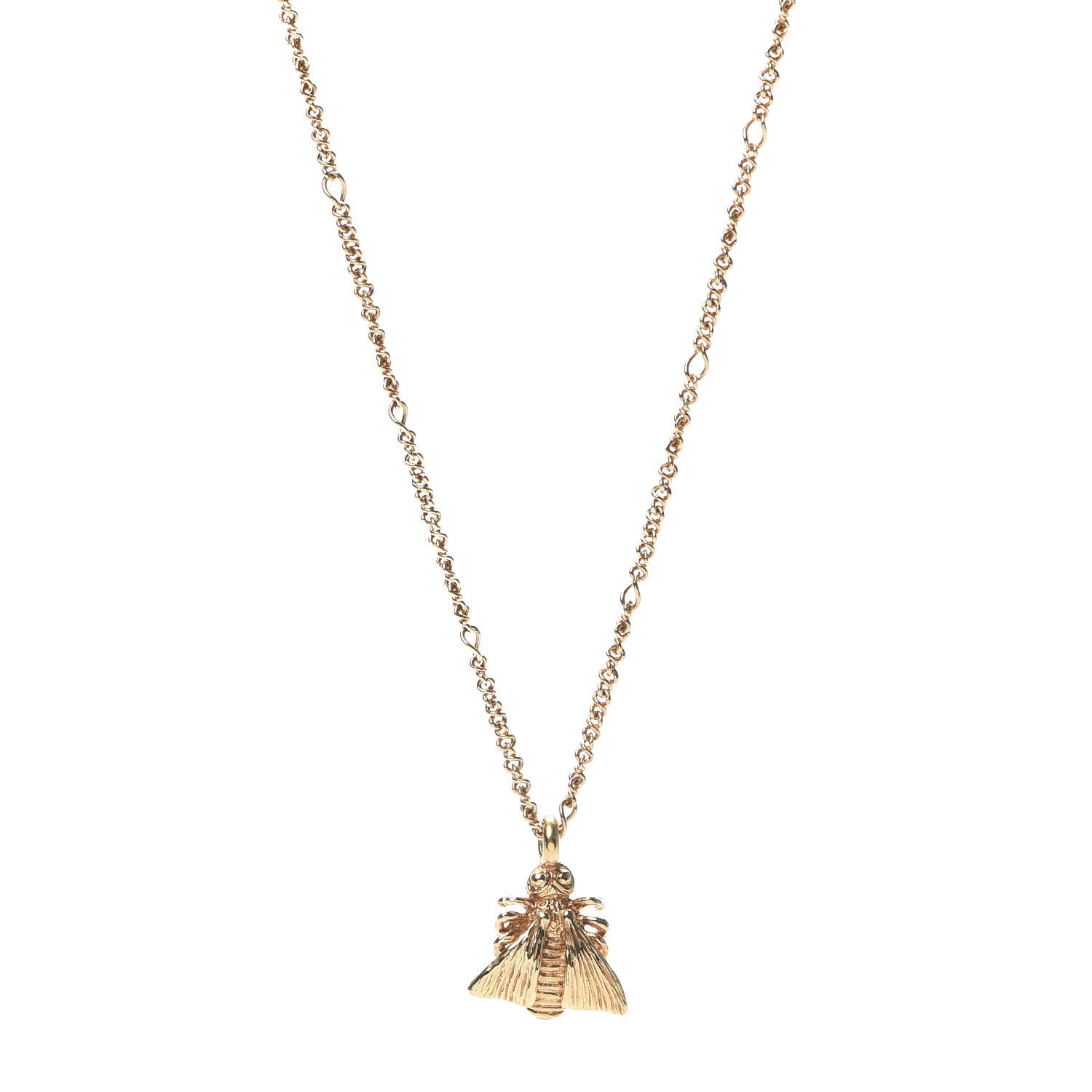Gucci 18K Yellow Gold Le Marche Des Merveilles Bee Pendant Necklace 1 of 6