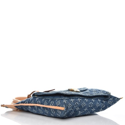 Louis Vuitton Monogram Denim Sac Plat Blue 4 of 13