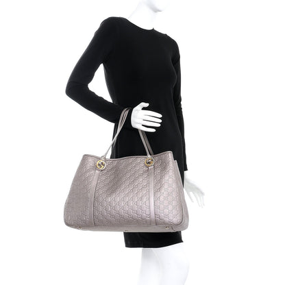 Gucci Metallic Guccissima Large GG Twins Tote Mauve 2 of 9
