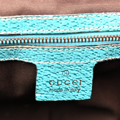 Gucci Monogram Bamboo Top Handle Bag Turquoise 6 of 15