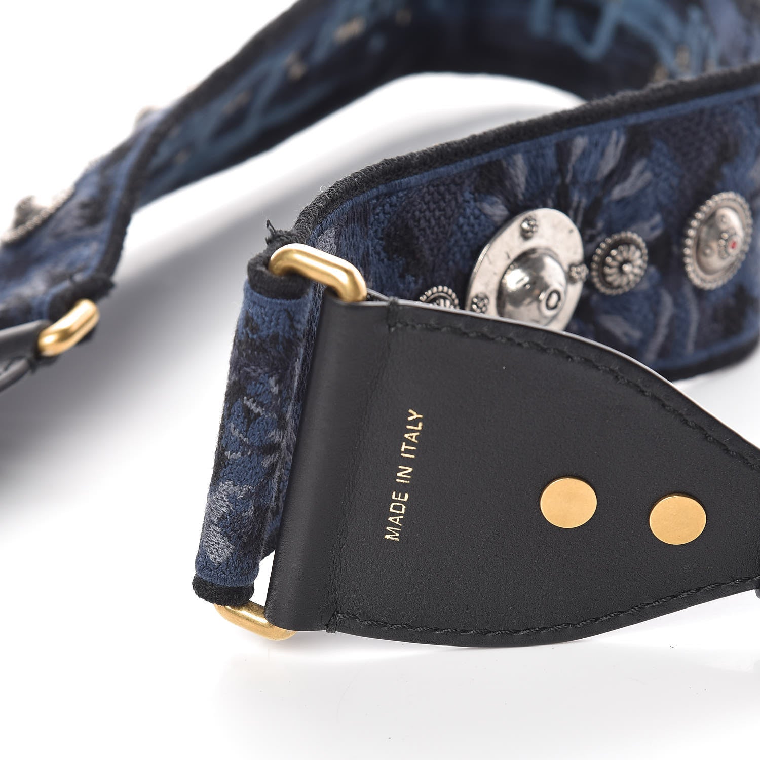 Christian Dior Canvas Embroidered Studded KaleiDiorscopic Adjustable Shoulder Strap Blue 3 of 5