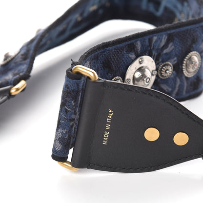 Christian Dior Canvas Embroidered Studded KaleiDiorscopic Adjustable Shoulder Strap Blue 3 of 5
