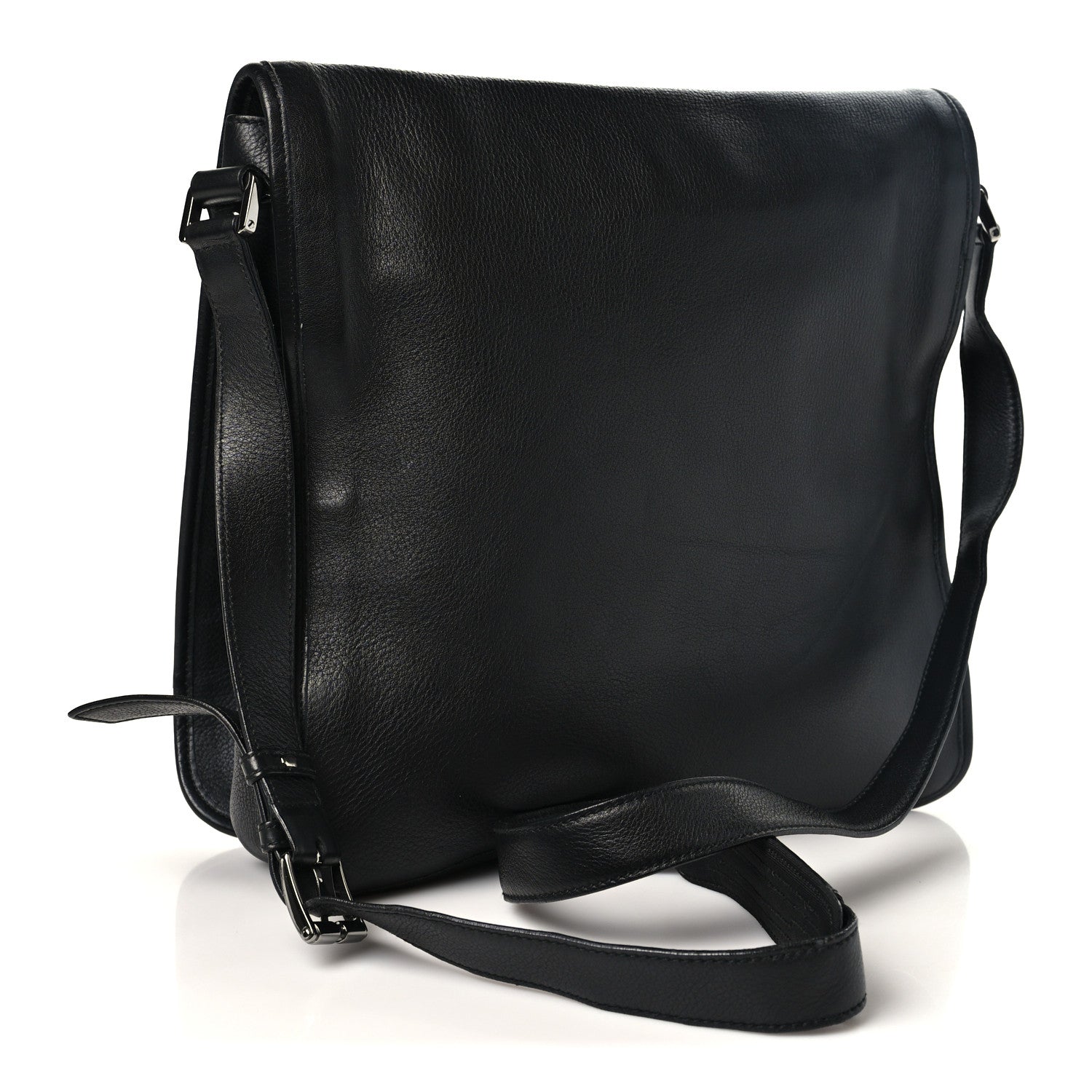 Gucci Calfskin Large Flap Messenger Bag  Black 3 of 10