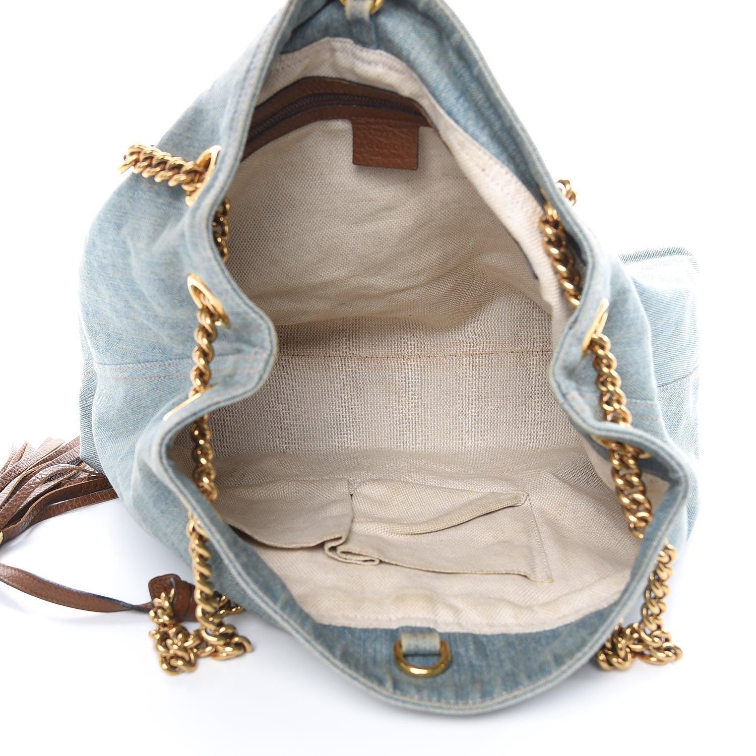 Gucci Denim Medium Soho Chain Shoulder Bag Blue 5 of 16