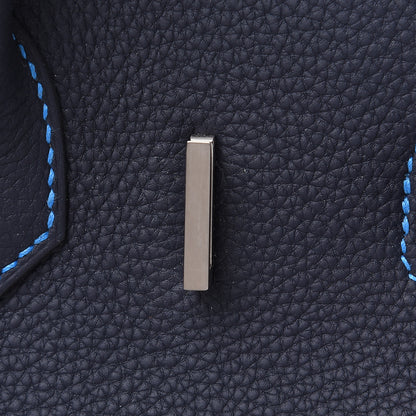 Hermes Togo Horseshoe Birkin 30 Bleu Nuit Bleu Hydra 9 of 30
