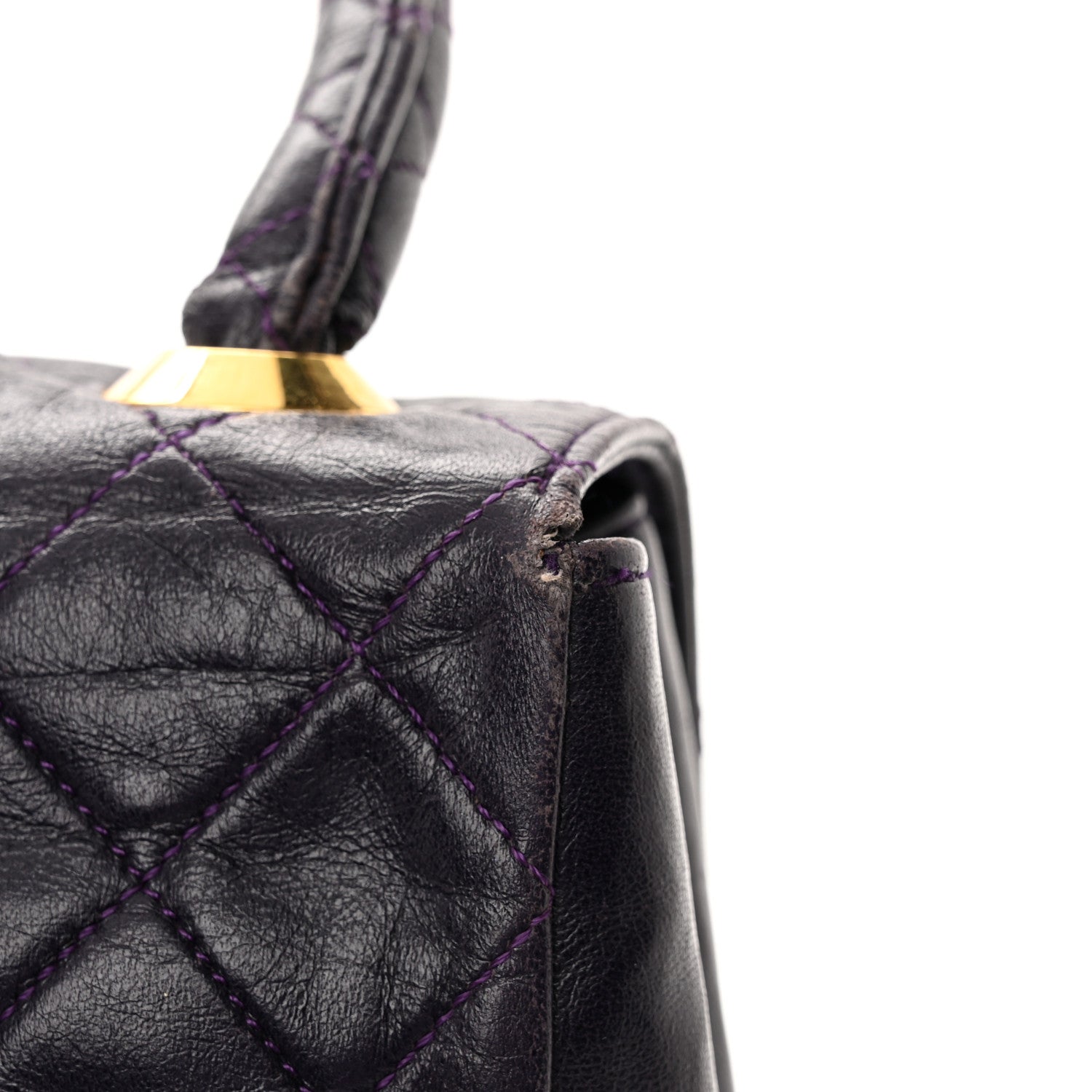 Chanel Lambskin Quilted Medium Kelly Flap Purple 19 of 23