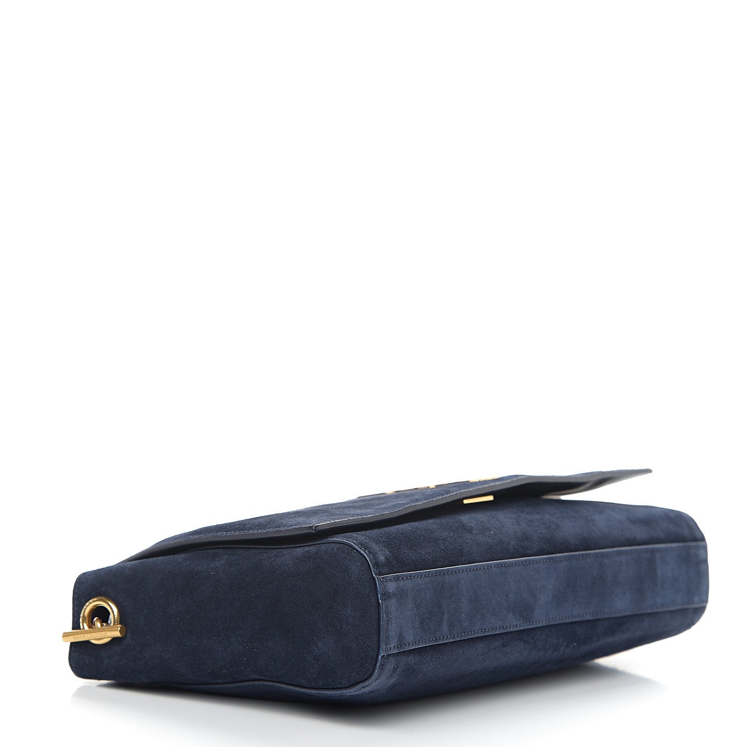 Saint Laurent Smooth Calfskin Suede Medium Reversible Monogram Kate Satchel Navy 3 of 8
