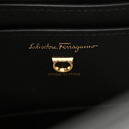Salvatore Ferragamo Calfskin Aura Shoulder Bag Black 6 of 15