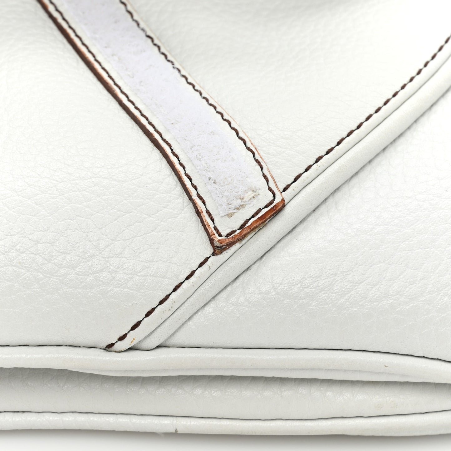 Calfskin Double Saddle Bag White