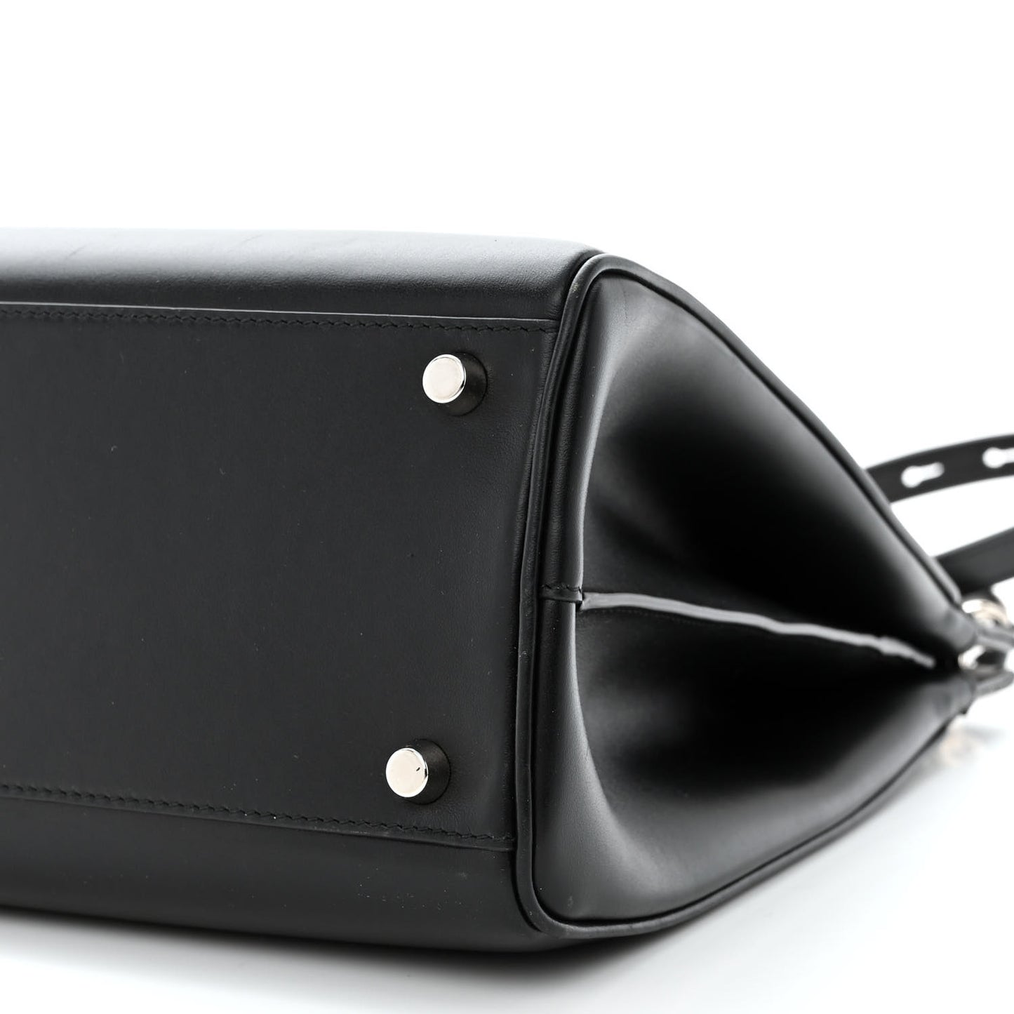 Smooth Calfskin Medium Zumi Top Handle Bag Black