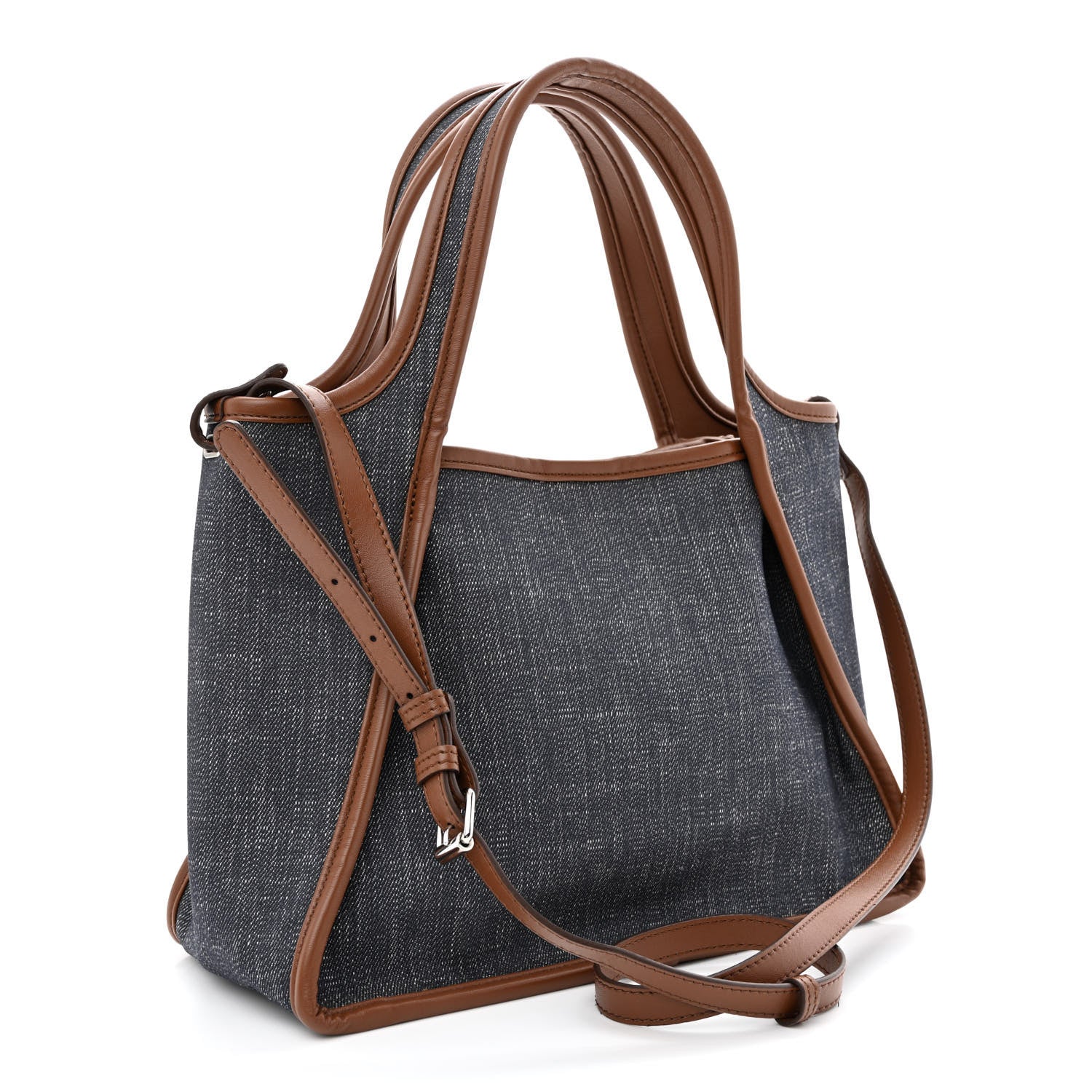 Stella McCartney Eco Alter Denim Logo Shopper Tote Indigo Blue 4 of 13